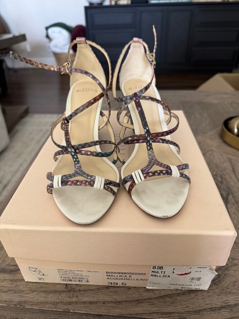 Alexandre Birman Multicolor Snake-Print Strappy Sandals
